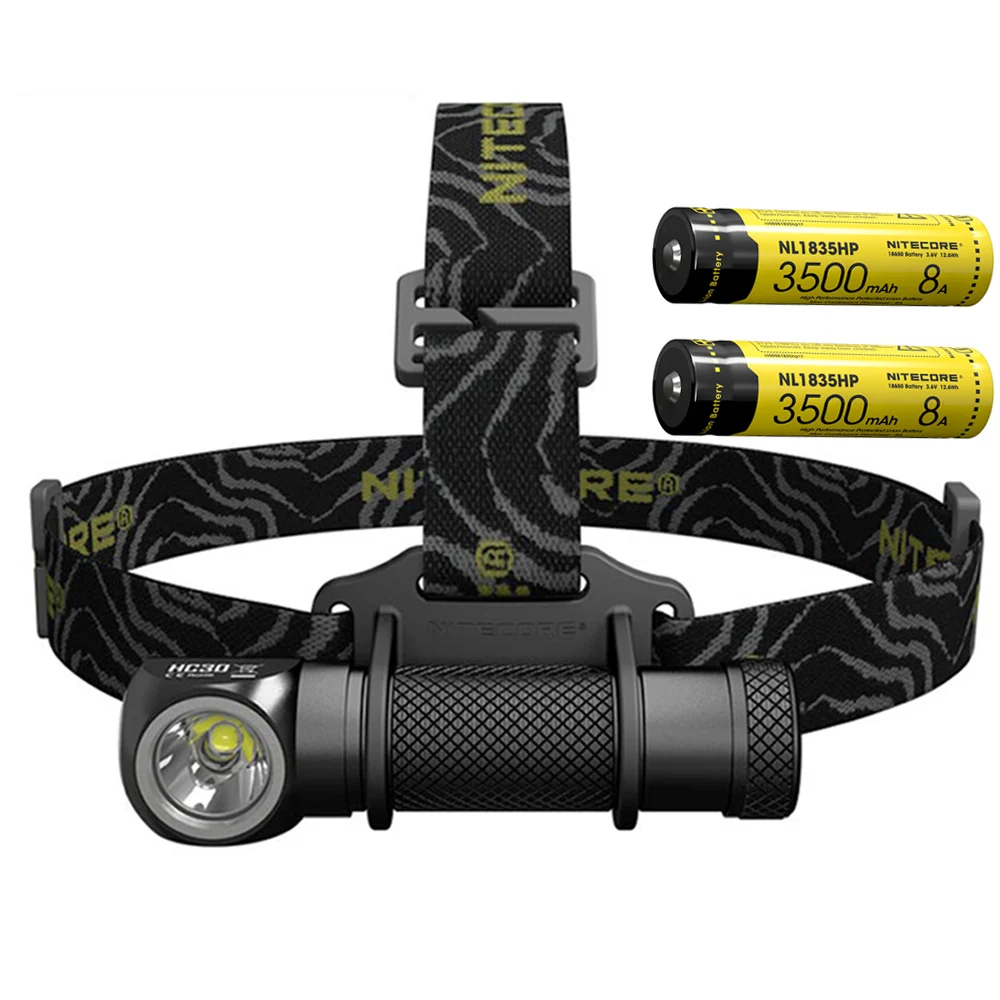 Налобный фонарь NITECORE HC30 CREE XM-L2 U2 max 1000LM с аккумулятором 18650 3500 мАч, новое зарядное устройство I2 - Испускаемый цвет: HC30 NL1835HP x 2