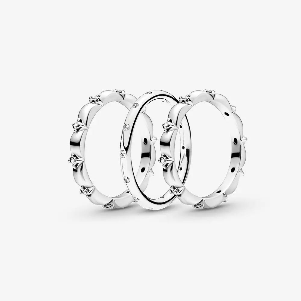 2020 Real 925 Sterling Silver Flower Petal Ring Set For Women Fashion luxury jewelry ring sister gift | Украшения и аксессуары
