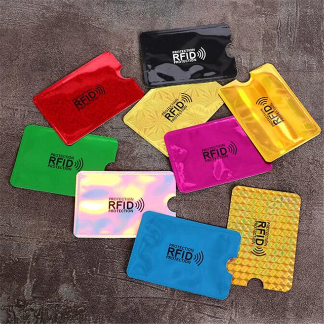 Anti Rfid cartera bloqueo lector cerradura tarjetero tarjetas bancarias Id tarjeta de Banco protección titular de la tarjeta de crédito Metal de aluminio 6*6*9,3 cm - AliExpress