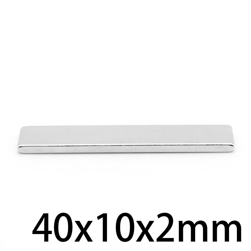 2/5/10/20/30/50 Pz 40X10X2Mm Blocco Magnete Al Neodimio Terre Rare N35 Magneti Potenti Rettangolari Potenti 40X10X2 40*10*2Mm
