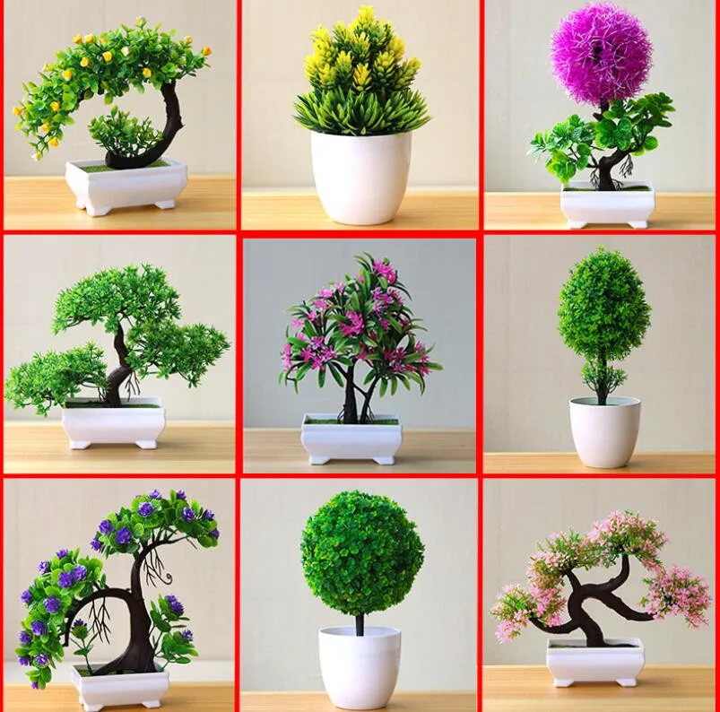 

Creative Mini Ball Sakura Snowball Artificial Plant Potted Small Tree Pot Plants Home Decoration Flower Decoration
