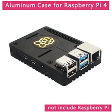 Raspberry Pi 4 чехол из алюминиевого сплава ультратонкий металлический корпус с ЧПУ пассивное охлаждение черный корпус коробка для Raspberry Pi 4 Модел...(China)