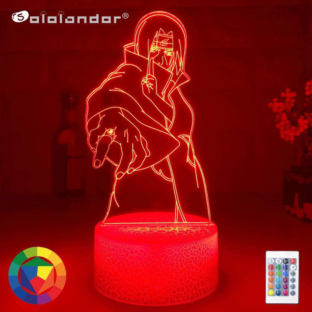 3d иллюзия Лампа Itachi Uchiha рисунок сенсорный сенсор ночник светильник для детей