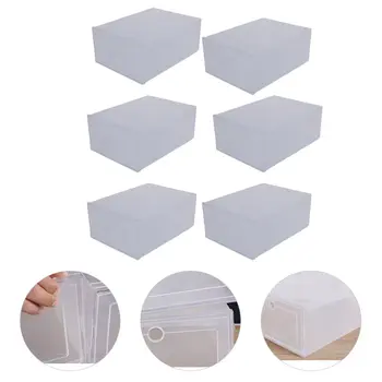 

6Pcs Plastic Creative Shoes Case Drawer-Type Shoes Container (Transparent)