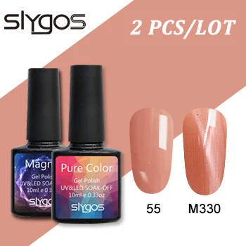 SLYGOS 2 шт./лот Магнитный кошачий глаз УФ-гель для ногтей магнит чистый цвет лак для ногтей звездное небо нефритовый эффект замочить от УФ-гель - Цвет: 55M330
