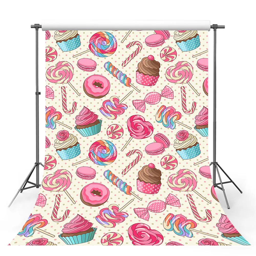 

Avezano Baby Shower Birthday Backdrops Donut Cake Candy Pink Photography Backgrounds Photo Studio Photozone Photocall Decor Prop