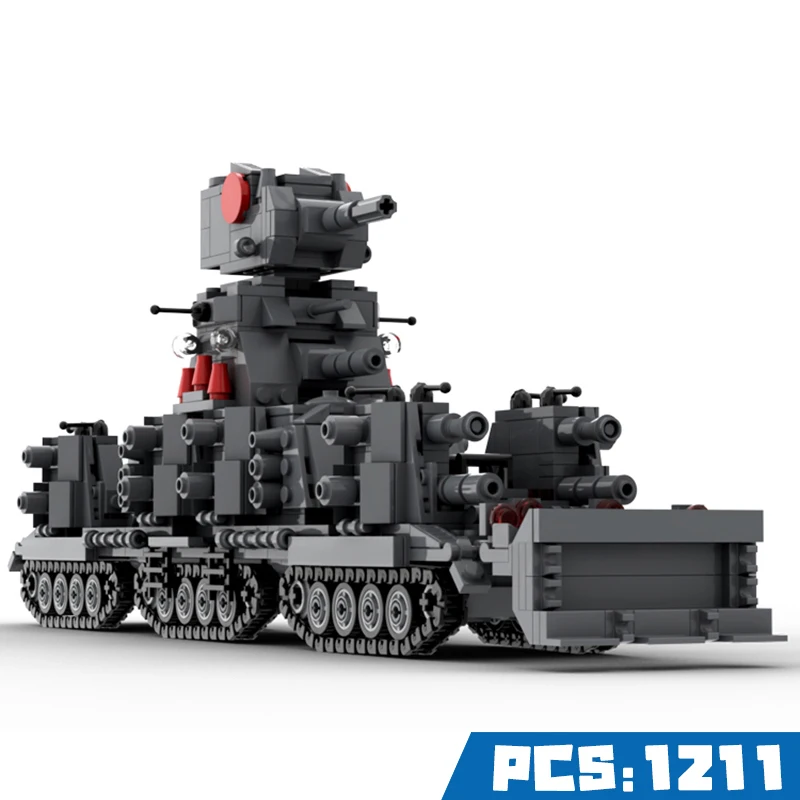 

KV-44 Military Heavy Battle Tank Building Bricks WW2 Rocket Launcher World Allies Chariot Tracked Vehicle Army MOC Model For Kid