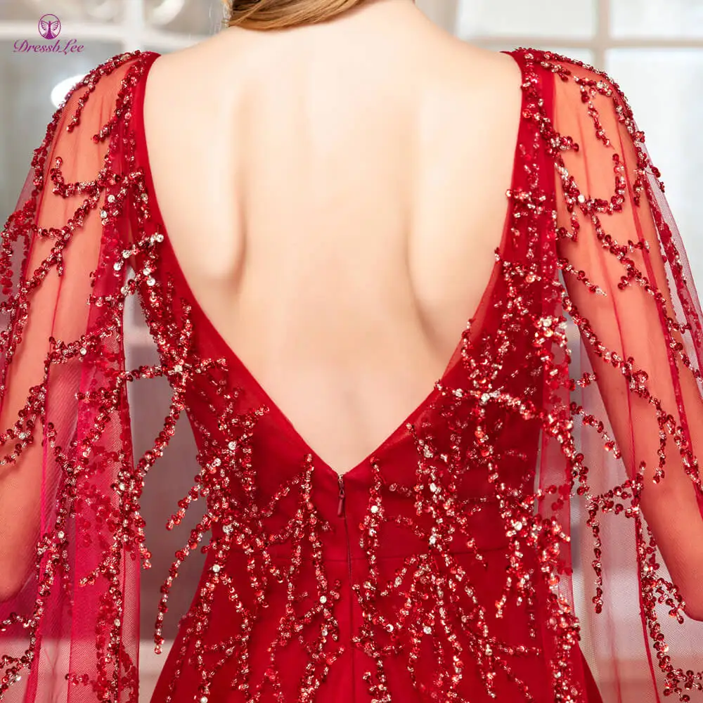 Vestido-de-festa платье rom в дубайском стиле длинные платья для выпускного вечера, украшенные кристаллами и жемчужинами вечернее платье с высоким воротником и длинными рукавами