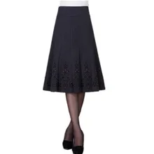 Осень зима женская повседневная юбка Женская высокая талия плиссированная юбка плюс размер длинная юбка Юбки Женская S419