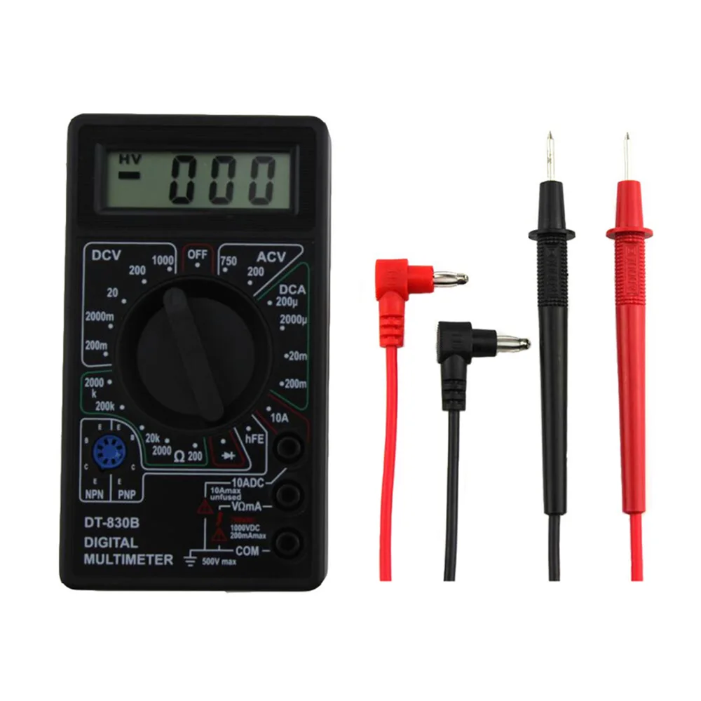 

DT830B LCD Digital Multimeter 750/1000V AC/DC Handheld Voltmeter Ammeter Ohm Tester Auto Ranging Current Resistance Meter Tester