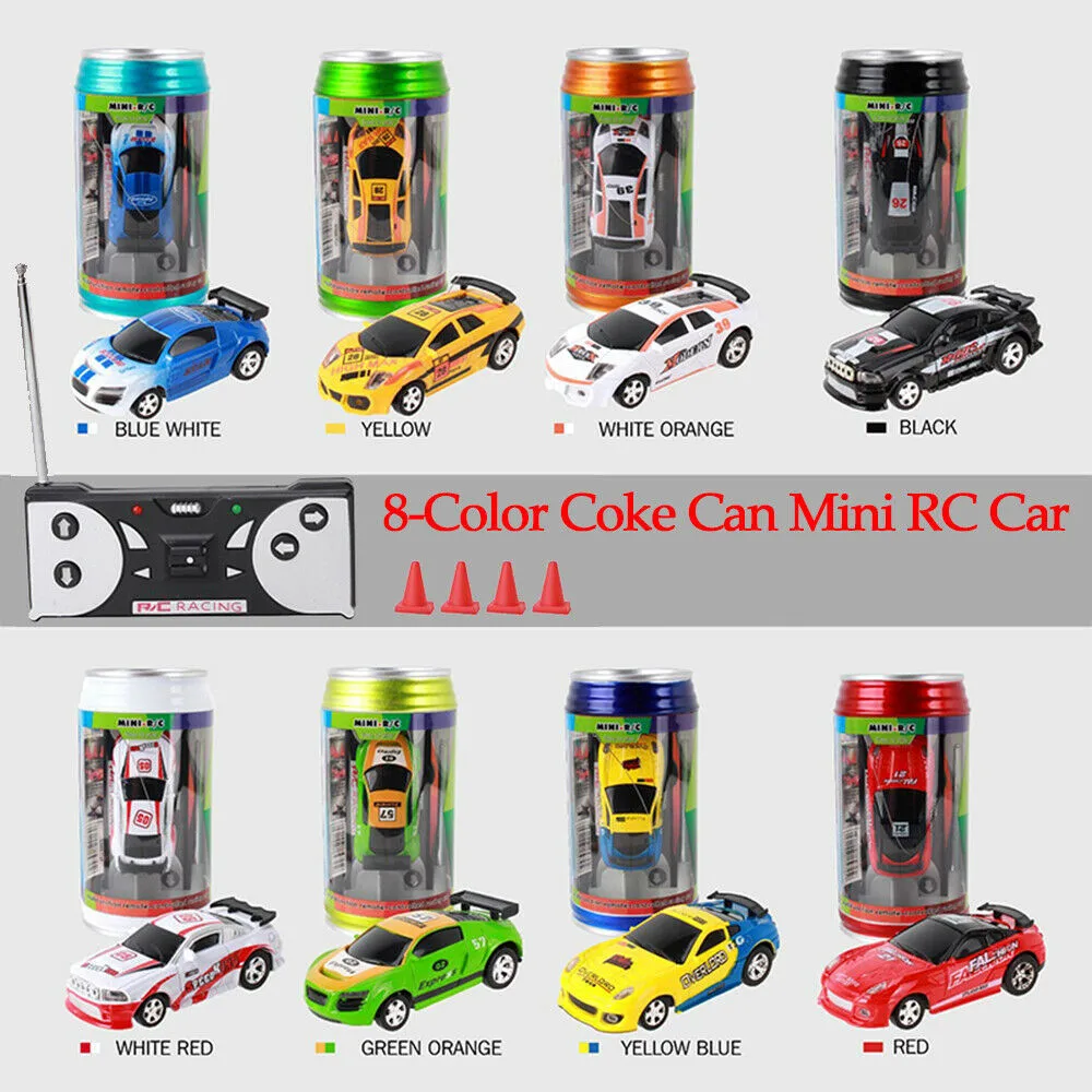 

8-Color Coke Can Mini Coke Can Speed Rc Radio Remote Conrtol Micro Racing Car with Led Lingts Toys Kids Gift
