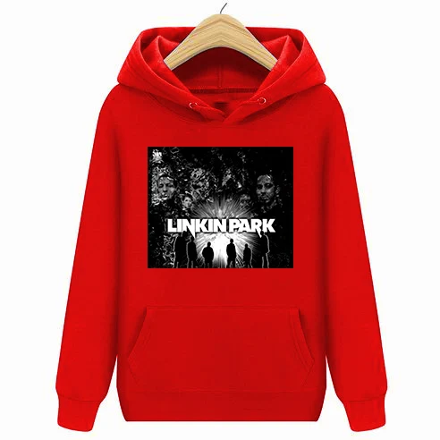 Linkin Park, Честер Беннингтон рок-группа черные толстовки с капюшоном купить 2 футболки, получить 1 - Цвет: Красный