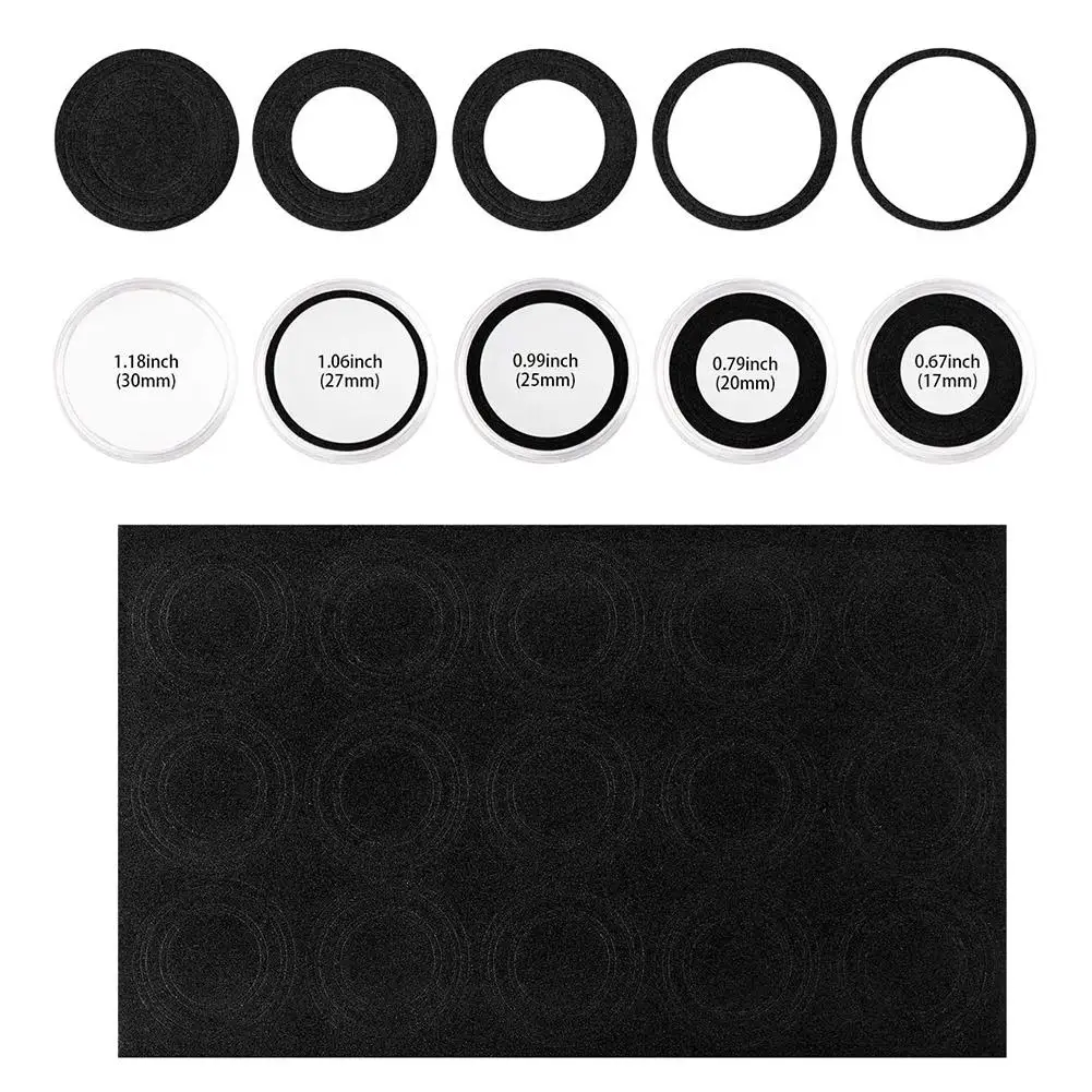 100Pcs 17/20/25/27/30mm Gasket Pads Coin Capsule Protector Display Protect  Case Collection Holder Storage Box Home Decor