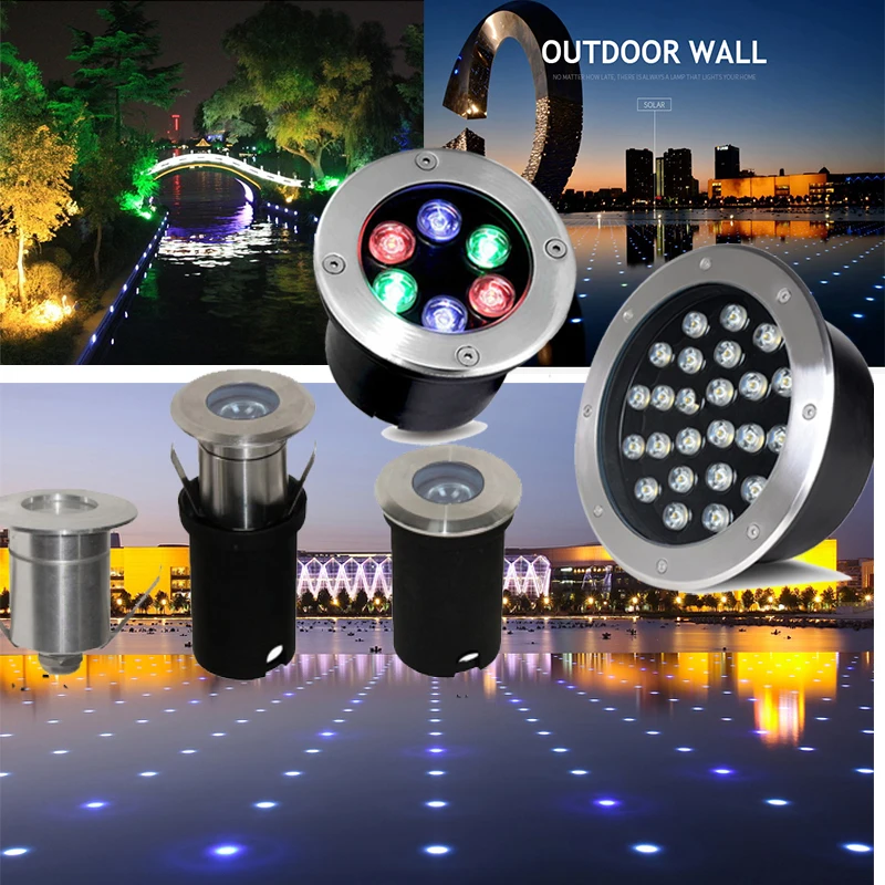 

85-265V Waterproof led light garden underground IP67 for Outdoor Buried Square Spot Garden Path Spot Recessed Inground Lighting