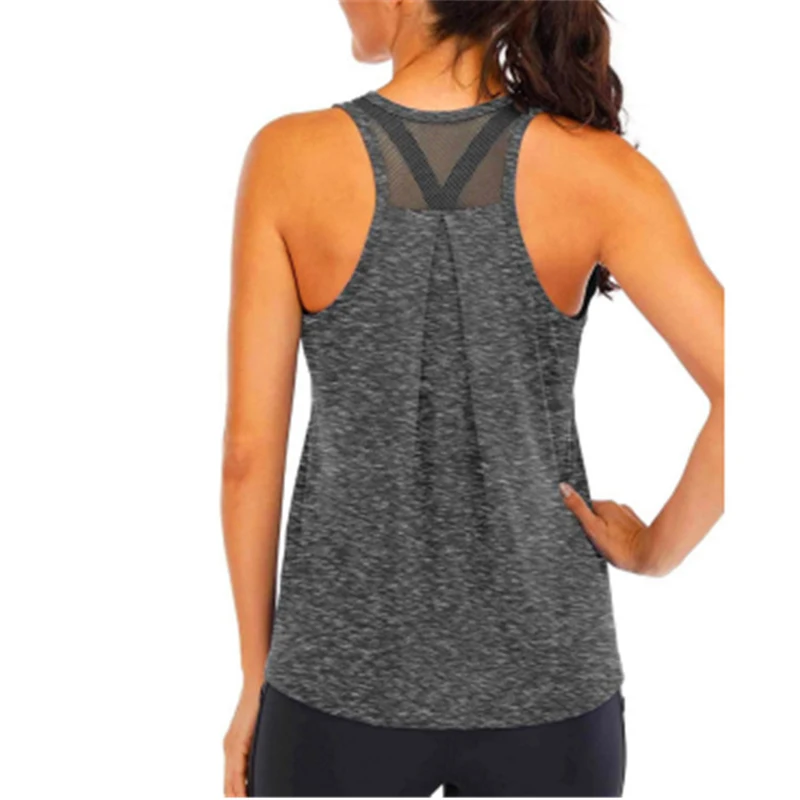 Yoga Shirt Female New Style T-Shirt Loose Fitness Tops Vest Women Sleeveless Sport Tee Quick-Drying Gym Running Workout Blouse 2