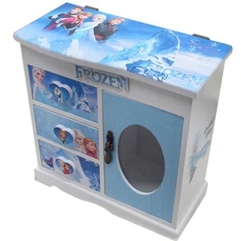 

Disney Frozen 2 Wood Rotating Music Box Bedroom Desktop Jewel Case Disney Princess Storage Box Children's Birthday Gifts X5159