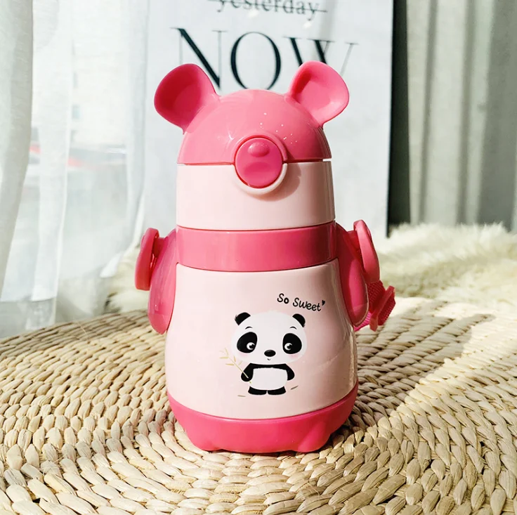 PINK 300 мл детская чашка для кормления животных из нержавеющей стали, термос для молока для детей, термос для горячей воды, Термокружка - Цвет: PINK
