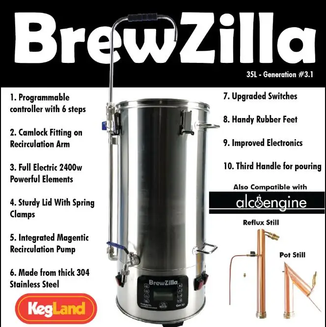 BREWZILLA 35 л 3.1 домашнее ПИВОВАРЕНИЕ все в одном|Пивоварение| |
