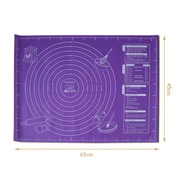 Extra-Large Non-Slip Silicone Pastry & Baking Mat with Measurement Guide (60x45cm Purple)