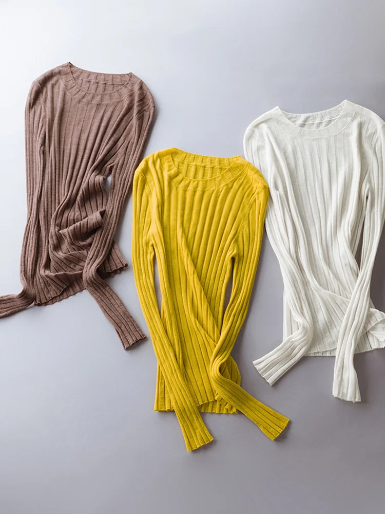 SuyaDream woman Color Wool sweaters 100%Wool O
