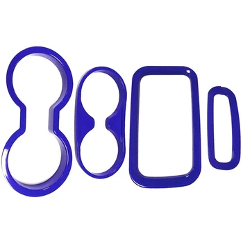 

4Pcs Inner Front and Rear Water Cup Holder Trim,Gear Box Trim and Transfer Case Trim for Jeep Wrangler JK & Unlimited