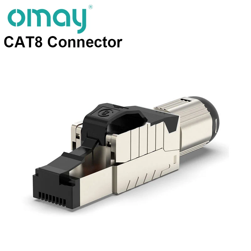 HDMI Cables Cat6A Cat7 Cat8 Modular Ethernet Connector RJ45 Shielded Plug Field Tool Free  Easy Metal Die-Cast Termination Conector OMAY optical sound cable Cables & Adapters