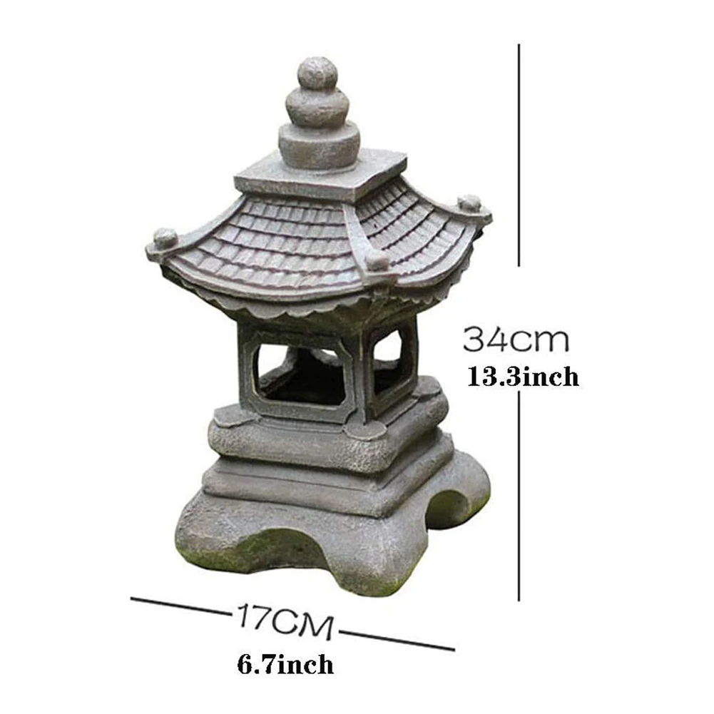 LED Solar Light Retro Resin Craft Pagoda Lantern Sculpture Lamps Garden Decoration Deck Patio Layout Adornment string solar lights