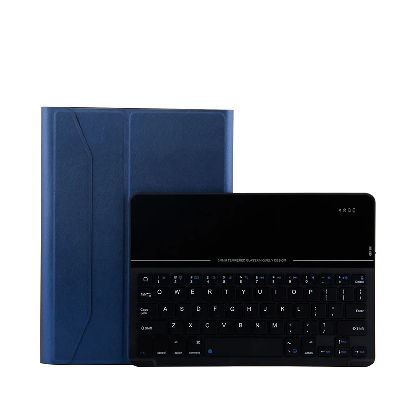 Blue Роскошный чехол для ipad 9,7 Air 1 2 Pro 9,7 дюймов стеклянная зеркальная клавиатура чехол для ipad 5 6 Bluetooth клавиатура кожаный чехол - Цвет: Blue