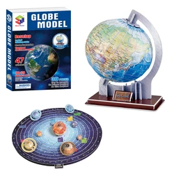 Quebra cabeça 3d para adultos, mapa mundi, brinquedo educacional para crianças, globos e planetas, presente de aniversário