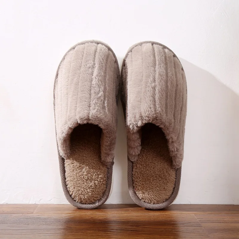 brown 42-43 Xiaomi Youpin/зимняя хлопковая обувь; женская домашняя обувь; пара хлопковых тапочек; домашняя обувь без шнуровки; удобная простая теплая обувь из хлопка - Цвет: brown 42-43