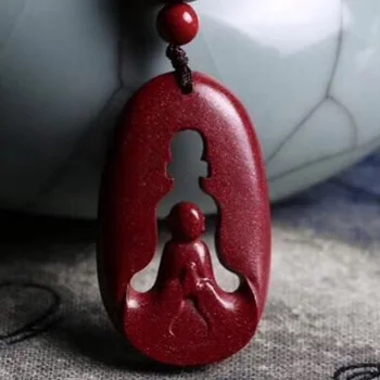 

Drop Shipping Natural Cinnabar Buddha Pendant Necklace Lucky Amulet Women's And Men's Jade Jewelry