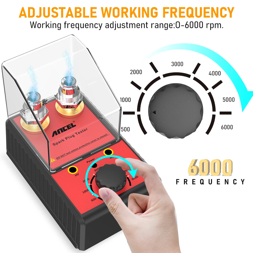 Spark Plug Ancel Car Spark Plug Tester Ignition System 220V 110V Automotive Spark Tester Double Hole Detector Plug Diagnostic Tool