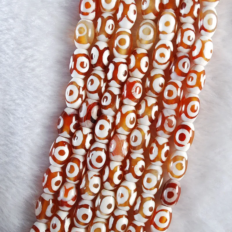 12x8 MM Natural Tibetan Dzi Eyes Agates Stone Beads Oval  Shape Buddha Loose Beads For DIY Making Jewelry Accessory