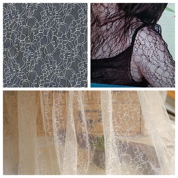 

4 meters/lot white embroidered lace fabric tulle exquisit quality heavy flower wedding dress fabric veil mterial Ribbon lace