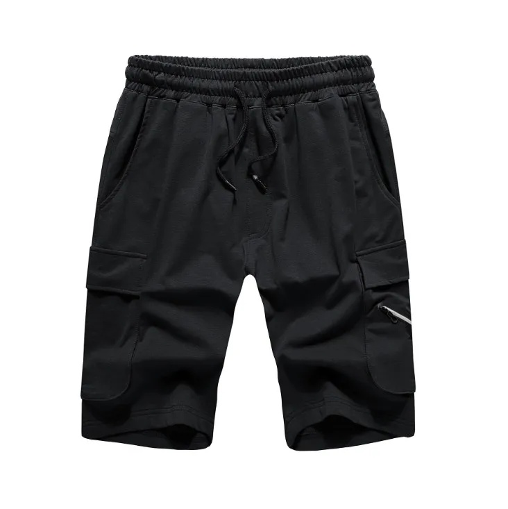 

Summer Men's New five pants sports tether Shorts Cotton Elastic Waist Jogger Casual Beach Shorts Male Board Shorts