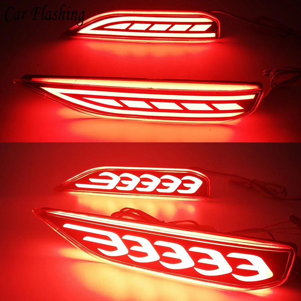 Car flashing 2PCS Tail Rear Bumper Light Lamp LED Rear Bumper Reflector Brake Light Lamp For Mitsubishi xpander