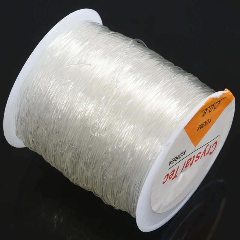 Promotion! 1 Roll Nylon Elastic Thread for Jewellery Making White 0.8mm