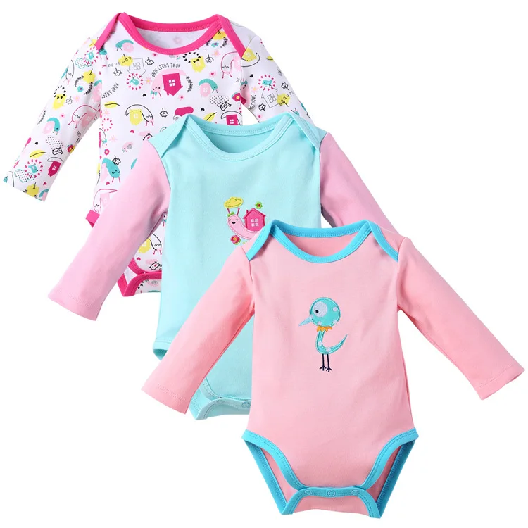 

INS Hot Selling Long-sleeve Jumpsuit Triangular Printed 3-Piece Set Infant Cross Border Onesie Men And Women Baby Jumpsuits