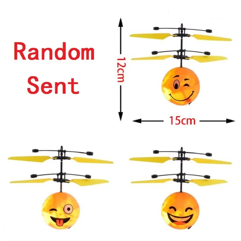 Luminous toy Hand Induction Flying Ball Facial Expression Toy Funny RC Helicopter Aircraft For Kid Toys Present Gift Flying Toys
