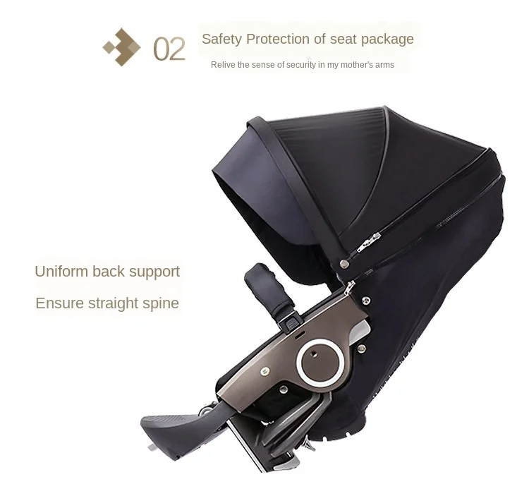 S High View Four Wheel Baby Stroller Can Sit and Lie In Luxurious Folding Two-way Shock Absorber for Children Baby Carriage