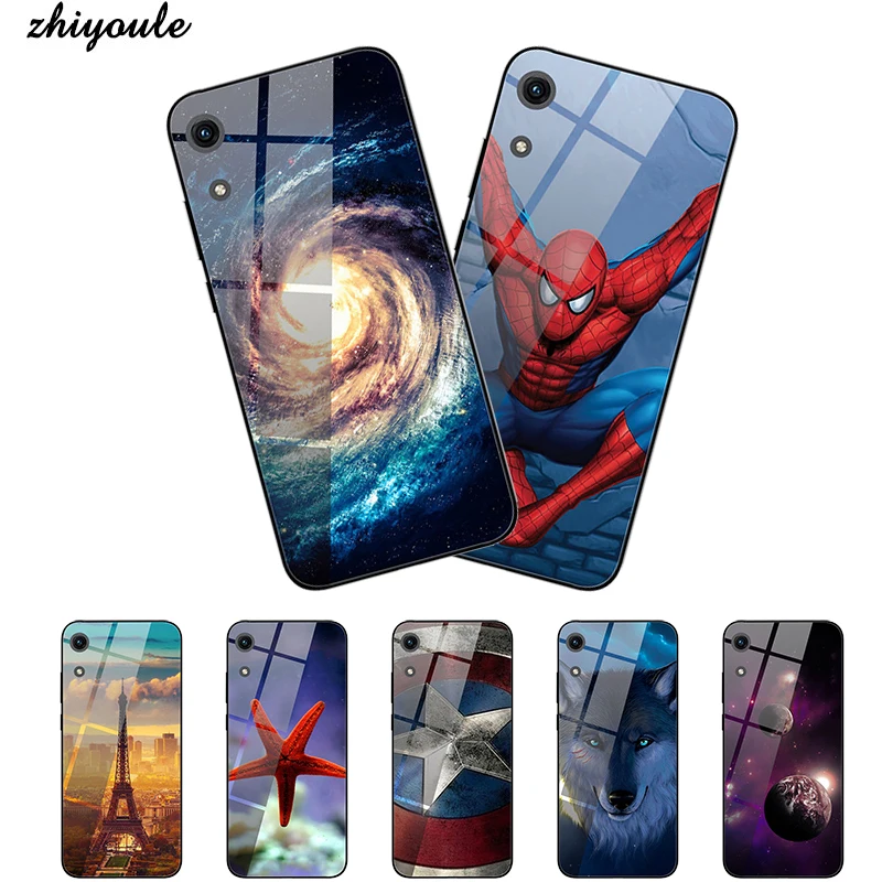 

Glass Phone Cases For Huawei Y6 pro 2019 Fashion Case Hard PC Back Cover For Huawei Y 6 pro 2019 Phone Shells Silicone Coque
