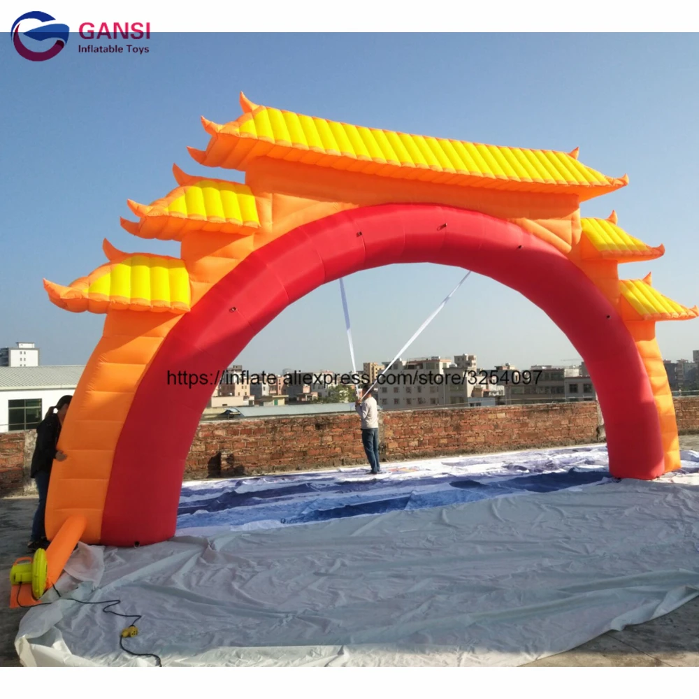 Free Shipping 8M Width Outdoor Advertsing Inflatable Blow Up Arch Gate Inflatable Arch Door For Promotion