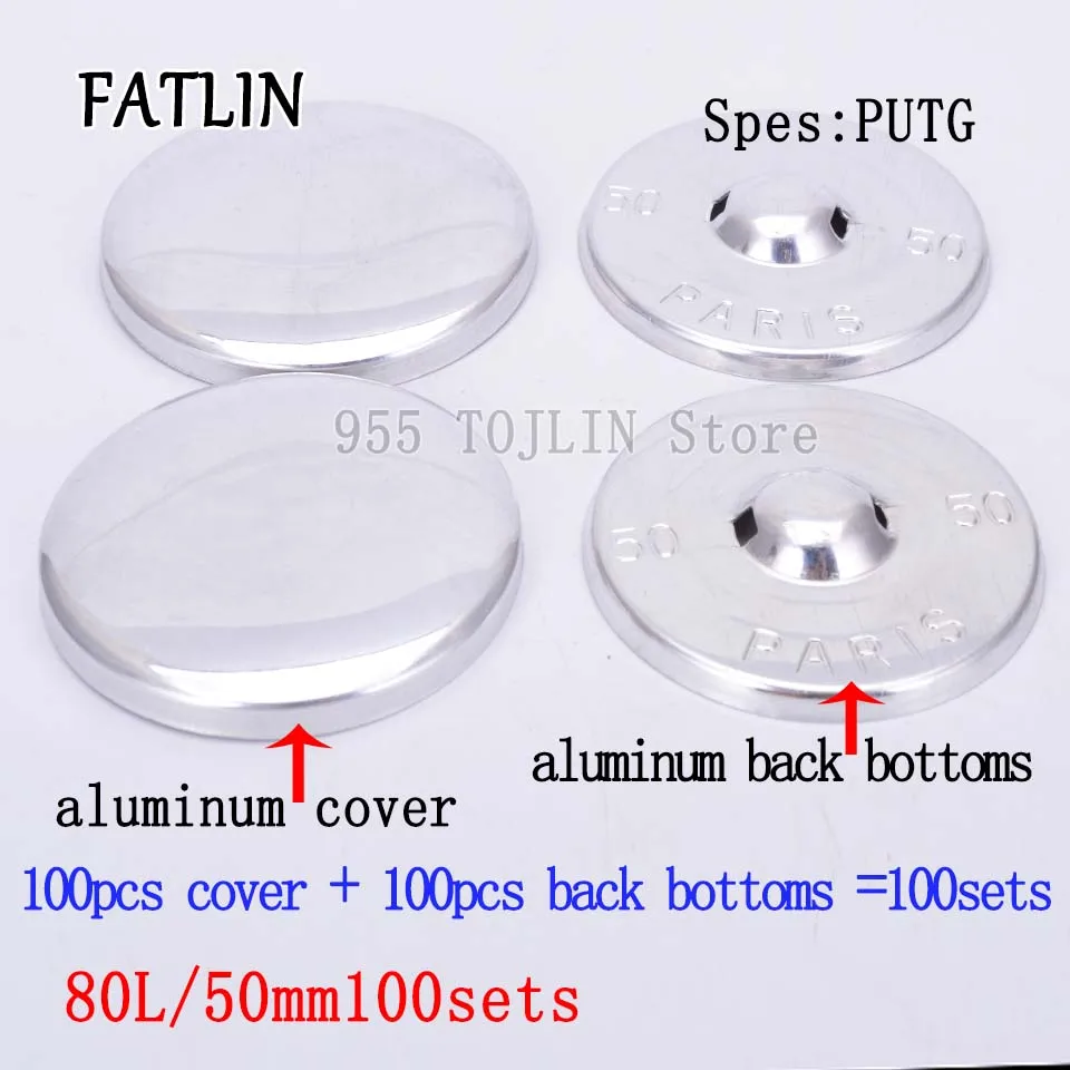 80L-50mm 100sets 100 наборов 16L-80L тканевые пуговицы из покрытой алюминием ткани, ручная работа, металлическая форма хлеба, круглая ткань, аксессуары,, PUTG - Цвет: 80L-50mm 100sets
