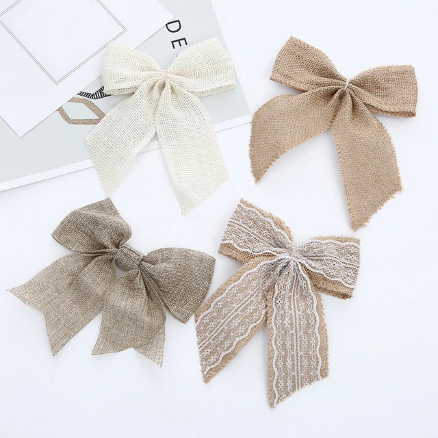 Burlap Christmas Gift Bows  Decoration Ribbon Jute Bow - Party & Holiday  Diy Decorations - Aliexpress