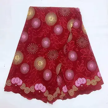 

newest cotton lace fabric fashion swiss voile lace fabric 5yards african cotton lace fabric for women party dress JFDE122