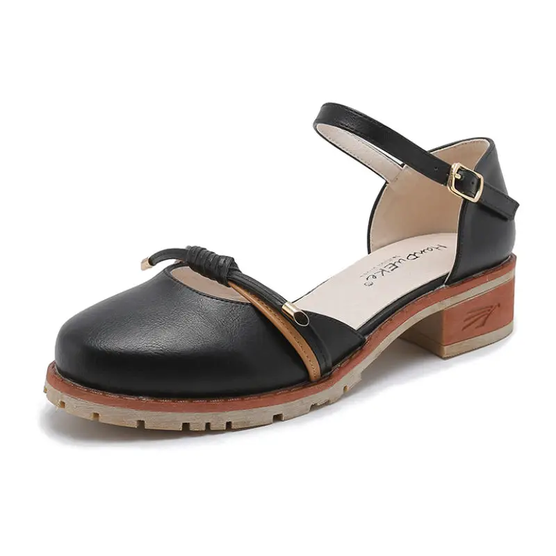 

Round Toe Mary Jane Shoes For Women Platform Pumps 2019 Women's Autumn Shoes PU Leather Block Heels Ladies Preppy Shoes