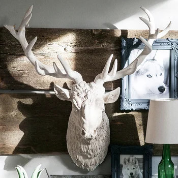 

Large 81cm Retro Deer Head Wall Decoration Living Room Study Bar Dimensional Statue American Designer Wall Decoration Ornament