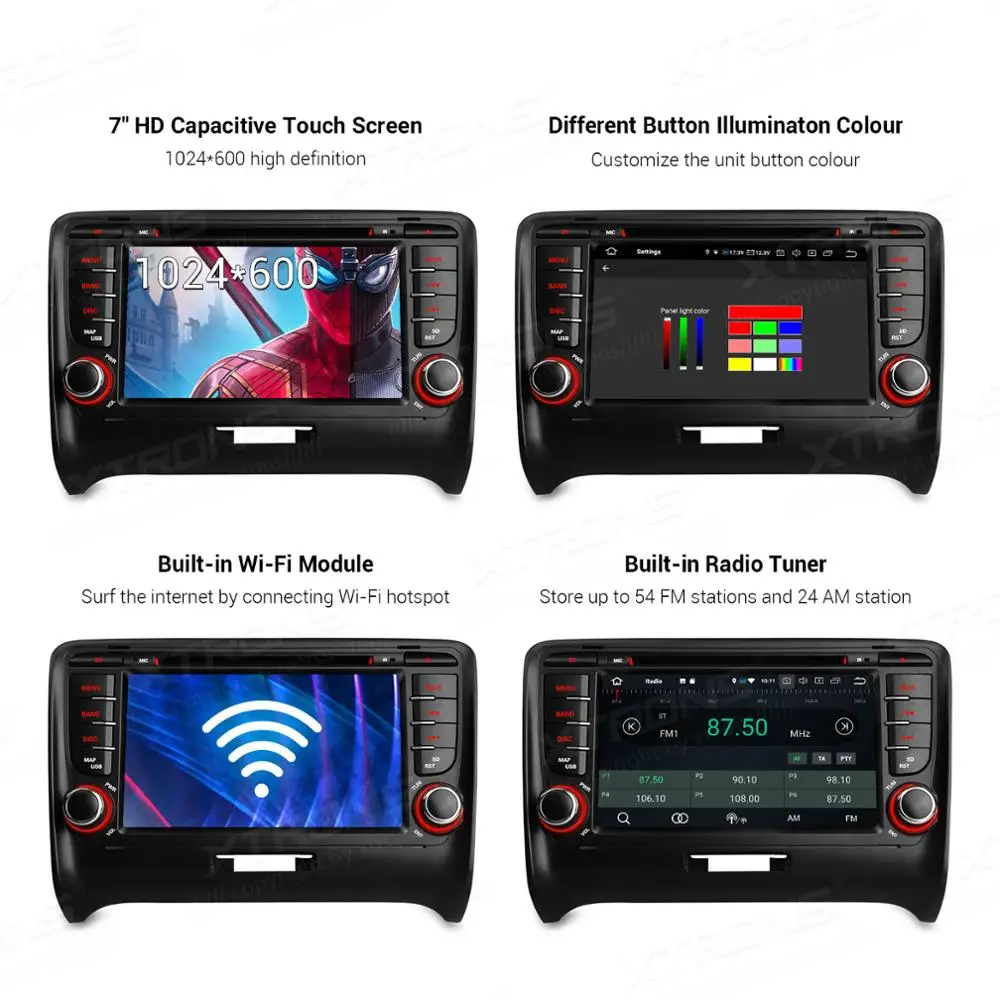 Discount XTRONS Android 9.0 PX5 Octa Core GPS Navigation Radio Car DVD Player OBD for Audi TT MK2 8J 2006 2007 2008 2009 2010 2011 2012 1
