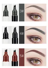 1pc pro 2 em 1 sobrancelha + delineador caneta quatro-garra olho sobrancelha matiz maquiagem 5 cores lápis sobrancelha à prova dwaterproof água longa última maquiagem caneta