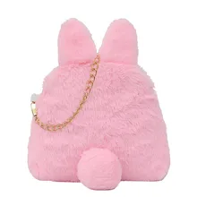 Твердые Цвет плюшевые Сумки Для женщин модные, в виде животных простой Стиль цепи сумка на одно плечо, милый девчачий Стиль Курьерские сумки